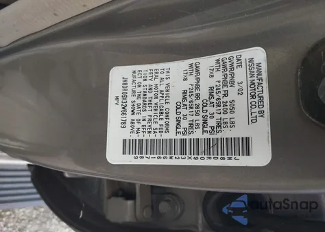 2002 Nissan Pathfinder Le из США, поврежденный, VIN JN8DR09X32W661789